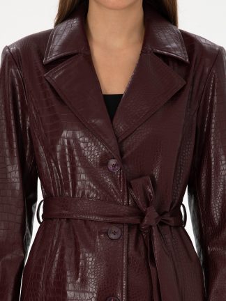 پالتو زنانه آلبالویی پیرکاردین