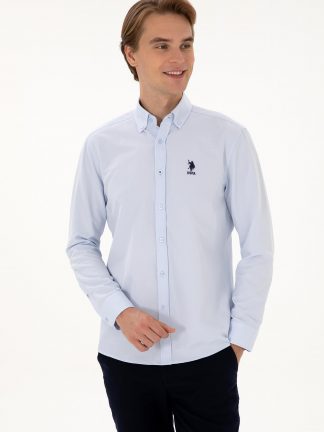 پیراهن مردانه آبی روشن یو اس پولو