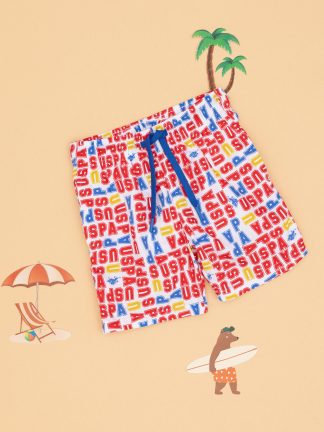 لباس شنا پسرانه کرم یو اس پولو