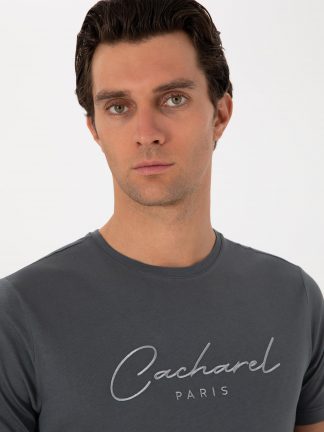 تی شرت مردانه خاکستری تیره کاشارل