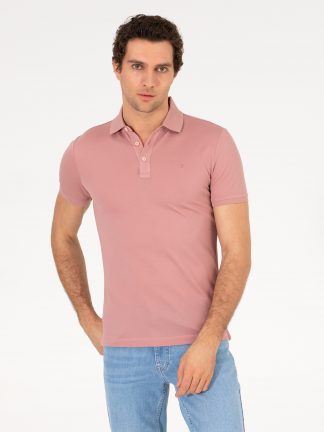 پولوشرت مردانه صورتی پودری کاشارل