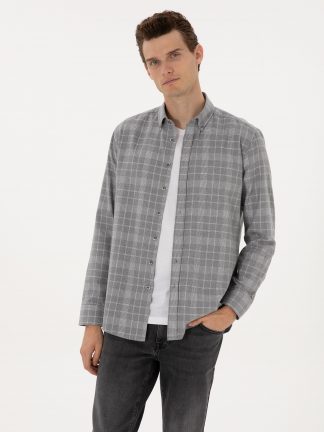 پیراهن مردانه خاکستری پیرکاردین