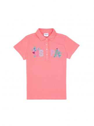 پولوشرت دخترانه صورتی روشن یو اس پولو