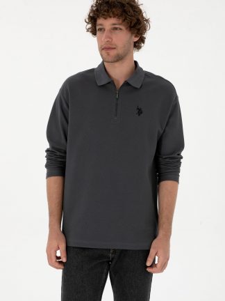 پولوشرت مردانه خاکستری تیره یو اس پولو