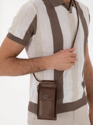 کیف مردانه قهوه ای کاشارل