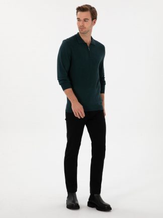 شلوار جین اسلیم فیت مردانه مشکی کاشارل