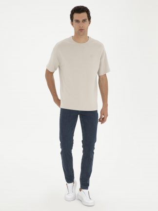 شلوار جین اسلیم فیت مردانه سرمه ای تیره کاشارل