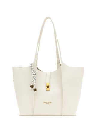 کیف دوشی زنانه سفید پیرکاردین