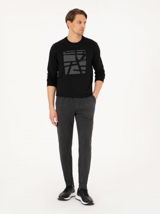 شلوار راحتی مردانه خاکستری تیره پیرکاردین