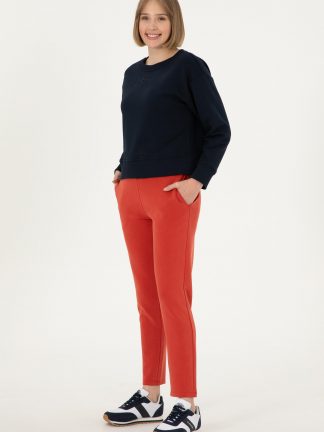 شلوار راحتی زنانه آجری یو اس پولو