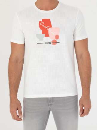 تی شرت مردانه سفید کاشارل