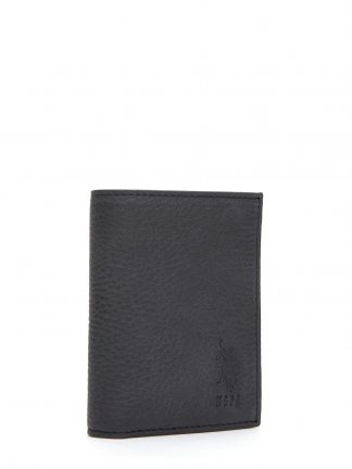 کیف پول و کارت مردانه مشکی یو اس پولو