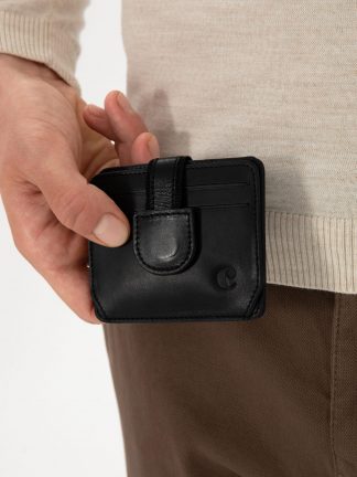 کیف پول و کارت مردانه مشکی کاشارل