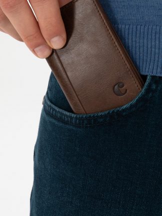 کیف پول و کارت مردانه قهوه ای کاشارل