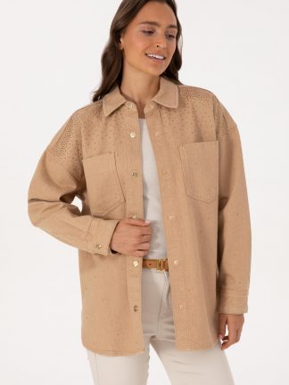 شومیز زنانه شتری یو اس پولو