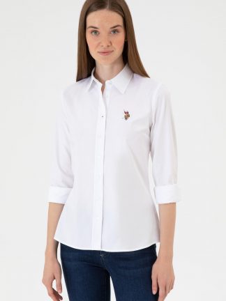 شومیز زنانه سفید یو اس پولو