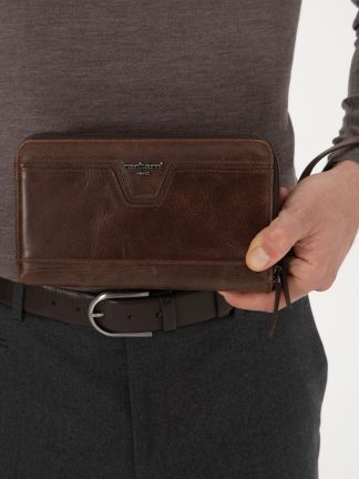 کیف مردانه قهوه ای کاشارل