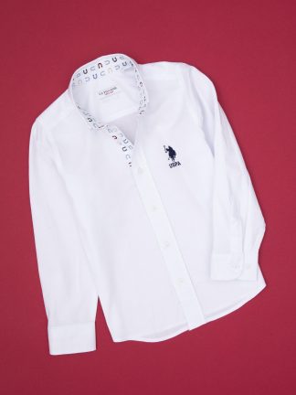 پیراهن پسرانه سفید یو اس پولو