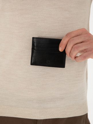 کیف پول و کارت مردانه مشکی کاشارل