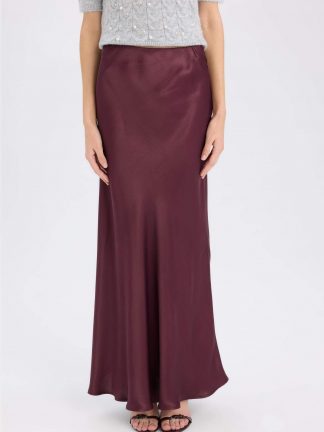 دامن میدی زنانه زرشکی دفکتو