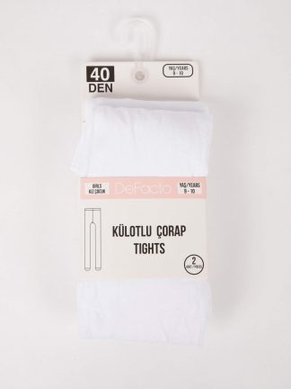 جوراب دخترانه سفید دفکتو