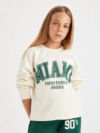 سویشرت دخترانه بژ دفکتو