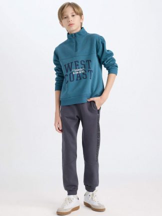 شلوار راحتی پسرانه خاکستری تیره دفکتو