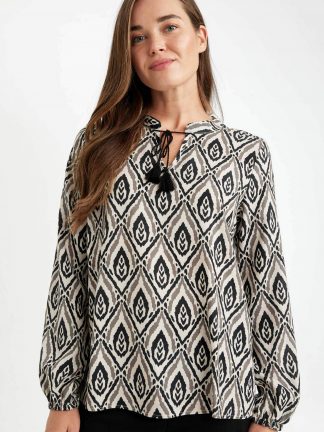 بلوز زنانه بژ دفکتو