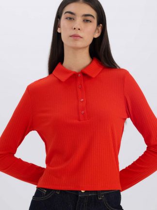 پولوشرت زنانه قرمز دفکتو