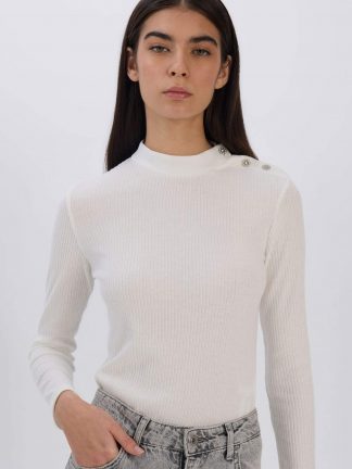 تی‌شرت آستین بلند زنانه بژ دفکتو