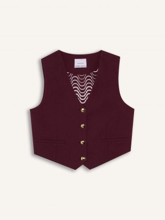 جلیقه زنانه زرشکی دفکتو