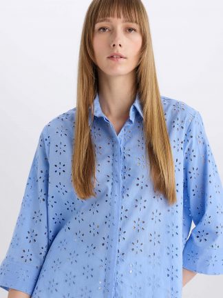 شومیز زنانه آبی دفکتو