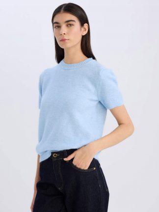 تیشرت زنانه آبی دفکتو