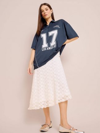 دامن میدی زنانه سفید دفکتو