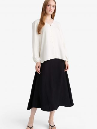 دامن میدی زنانه مشکی دفکتو