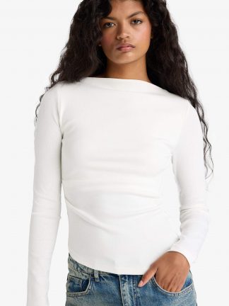 تی‌شرت آستین بلند زنانه بژ دفکتو