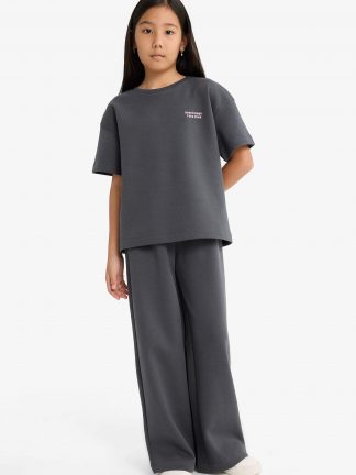 لباس راحتی دخترانه خاکستری تیره دفکتو