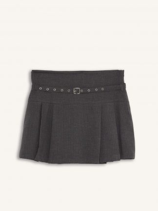 دامن کوتاه زنانه خاکستری تیره دفکتو