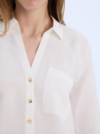 شومیز زنانه سفید دفکتو