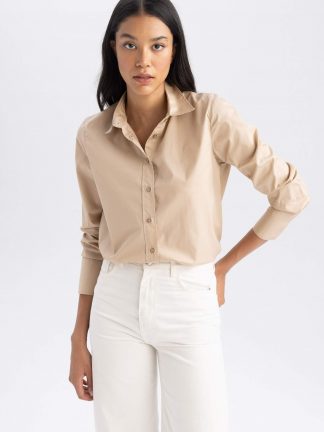 شومیز زنانه بژ دفکتو