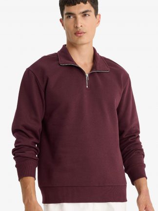 سویشرت مردانه زرشکی تیره دفکتو