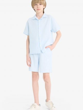 شلوارک پسرانه آبی روشن دفکتو