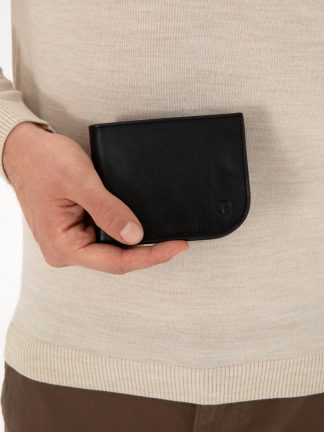 کیف پول و کارت مردانه مشکی کاشارل