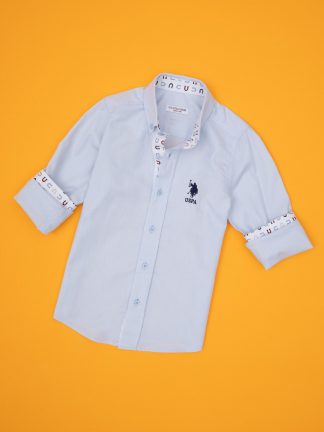 پیراهن پسرانه آبی روشن یو اس پولو