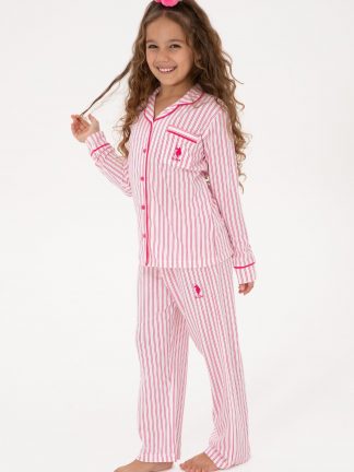 لباس خواب دخترانه صورتی روشن یو اس پولو