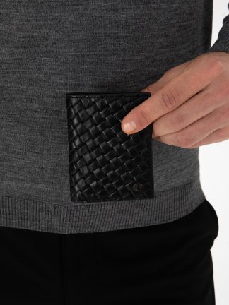 کیف پول و کارت مردانه مشکی کاشارل