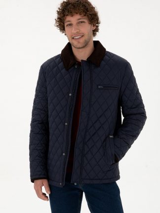 کاپشن مردانه سرمه ای یو اس پولو