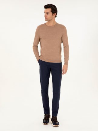 شلوار کتان مردانه سرمه ای کاشارل