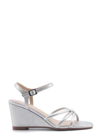 صندل لژ دار زنانه نقره ای مدل JORGIA 5FX ناین وست تصویر ۱