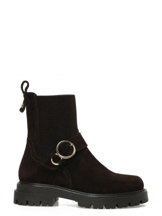 نیم بوت چلسی زنانه قهوه ای مدل UNIMA 5PR ناین وست تصویر ۱